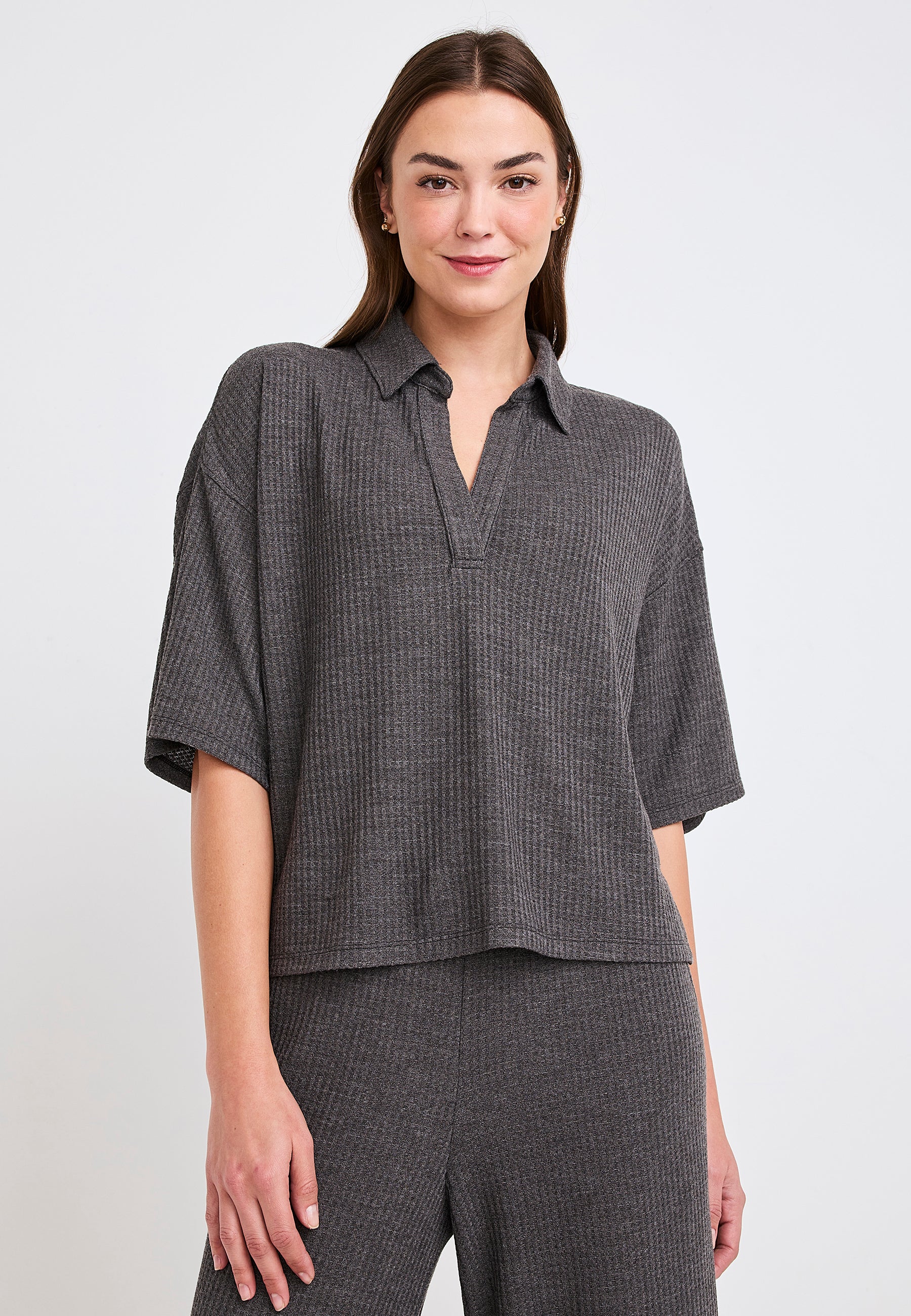 Jockey® Brushed Waffle Short Sleeve Top - Image 9