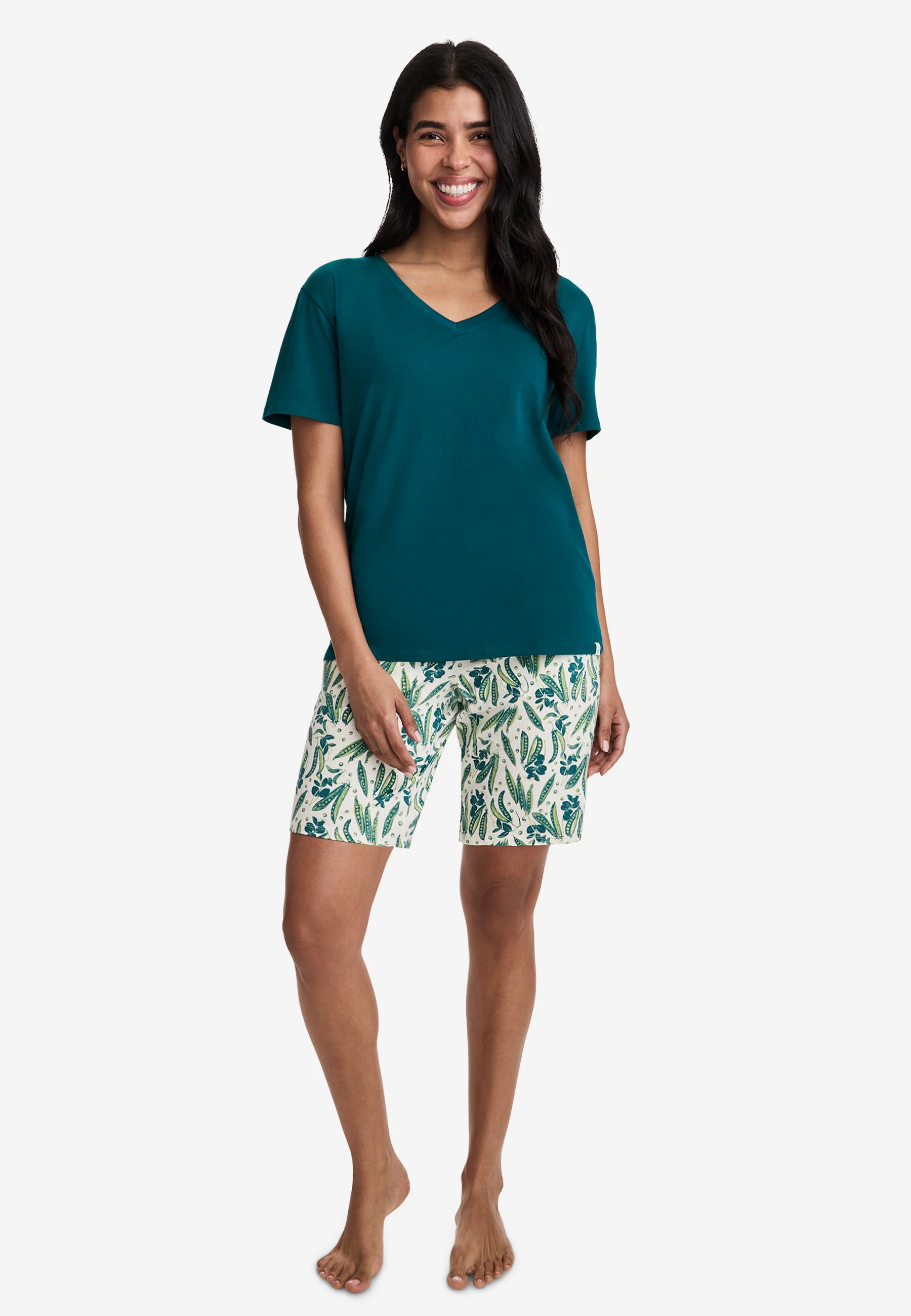Jockey® Cotton Stretch Short Sleeve V-Neck Top - Image 24