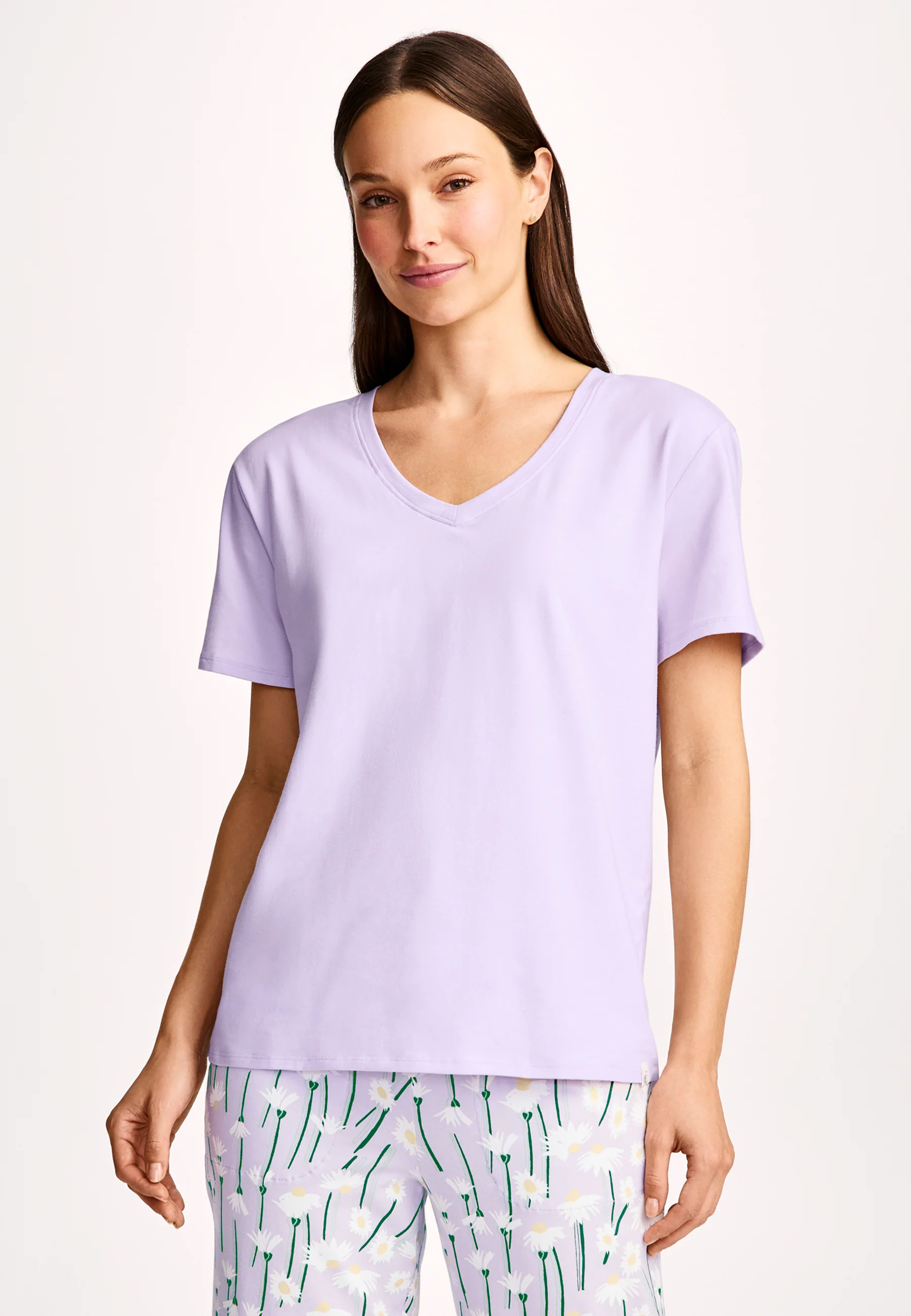 Jockey® Cotton Stretch Short Sleeve V-Neck Top - Image 25