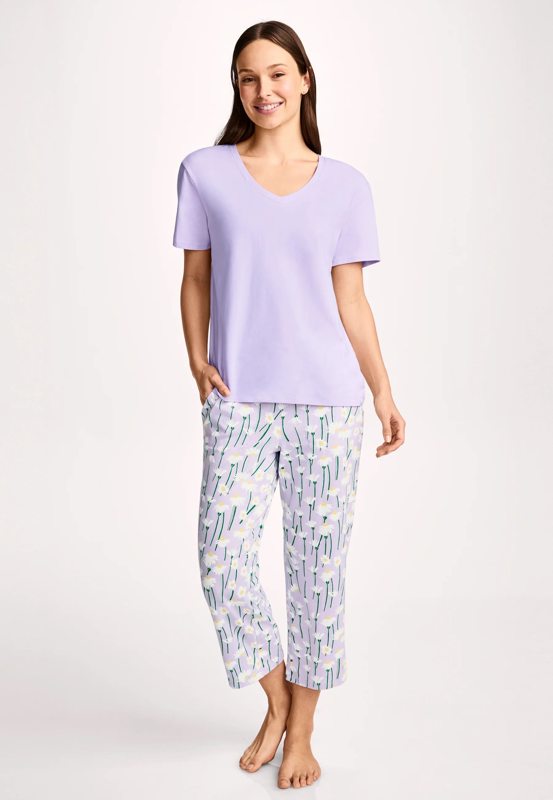 Jockey® Cotton Stretch Short Sleeve V-Neck Top - Image 28