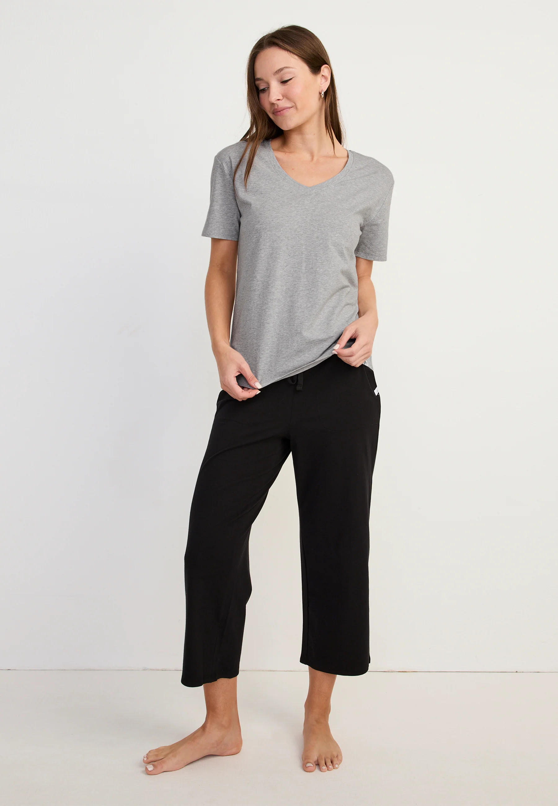 Jockey® Cotton Stretch Short Sleeve V-Neck Top - Image 5
